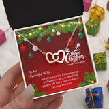 UNIDAZE Christmas Heart Necklace To My Beautiful Wife - Merry Christmas Gift For Wife - Holiday Gift For Her - Necklace To Wife - Gift From Husband ShineOn Fulfillment C30028T C30028TG lx-C30028 PB23-WOOD PT-4382 TNM-1 USER-188348