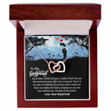 To My Girlfriend interlocking hearts Necklace, Gift for Girlfriend, Anniversary Gift for Girlfriend, Girlfriend Birthday Gift