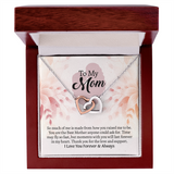 To My Mom Interlocking Hearts Necklace, Mothers Day Gift for Mom, Thoughtful Present from Son, Mom Necklace From daughter