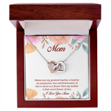 Mom Interlocking Hearts Necklace, Mothers Day Gift for Mom, Thoughtful Present from Son, Mom Necklace From daughter