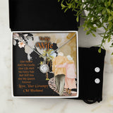 To My Wife Eternal Hope Necklace & Earring Set, Romantic Anniversary Gift For Wife, Wife Birthday Gift, Necklace For Wife