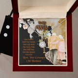 To My Wife Eternal Hope Necklace & Earring Set, Romantic Anniversary Gift For Wife, Wife Birthday Gift, Necklace For Wife