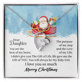 UNIDAZE Dear Daughter Forever Love Necklace, Gift For Daughter, Mother Daughter Gift, Daughter Christmas Gift ShineOn Fulfillment C30025TG C30025TR lx-C30025 PB23-WOOD PT-781 TNM-1 USER-188348