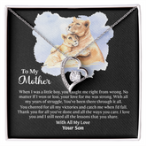 To My Mother Forever Love Necklace, Mom Birthday Gift From Son, Mothers Day Necklace To Mom, Message Card Jewelry For Mom