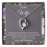 To My Wife Forever Love Necklace, Wife Sentimental Gift, Anniversary Gift For Wife, Wife Birthday Gift, Necklace For Wife