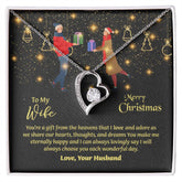 To My Wife Necklace, Love Message Card For Christmas Occasion, Sentimental Gift For Wife, Meaningful Gift For Her, Romantic Jewelry For Wife