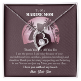 To My Marine Mom Love Knot Necklace, Gift For Military Mom, Marine Mom Jewelry, Gift For Navy Veteran, From Son To Mom