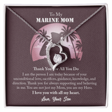 To My Marine Mom Love Knot Necklace, Gift For Military Mom, Marine Mom Jewelry, Gift For Navy Veteran, From Son To Mom