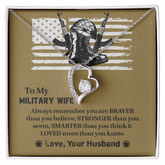 To My Military Wife Forever Love Necklace, Military Wife Gift, Gift from Husband to Wife, Anniversary Gift for Army Wife