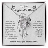 To My Boyfriends Mom Gift, Gift to Mother in Law for Christmas Birthday Mothers Day, Message Card to Boyfriend Mother