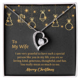 To My Wife Forever Love Necklace with Message Card, Christmas gift for Wife, Gift for Wife, Gift from Husband