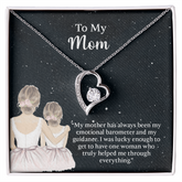 To My Mom Forever Love Necklace, Mom Birthday Gift From Daughter, Mothers Day Necklace, Message Card Jewelry For Mom