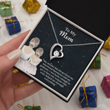 To My Mom Forever Love Necklace, Mom Birthday Gift From Daughter, Mothers Day Necklace, Message Card Jewelry For Mom