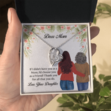 Dear Mom Forever Love Necklace, Mothers Day Necklace, Mom Birthday Gift From Daughter, Message Card Jewelry For Mom
