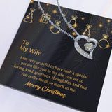To My Wife Forever Love Necklace with Message Card, Christmas gift for Wife, Gift for Wife, Gift from Husband
