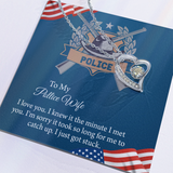 To My Police Wife Forever Love Necklace, Gift for Police Officer Wife, Police Wife Anniversary Present, Husband To Wife Birthday Gifts