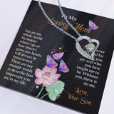 To My Mom Necklace, Mothers Day Necklace To Mom, Mom Birthday Gift from Son, Message Card Jewelry For Mom