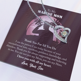 To My Marine Mom Love Knot Necklace, Gift For Military Mom, Marine Mom Jewelry, Gift For Navy Veteran, From Son To Mom
