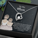To My Mom Forever Love Necklace, Mom Birthday Gift From Daughter, Mothers Day Necklace, Message Card Jewelry For Mom