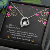 To My Beloved Wife Forever Love Necklace, Anniversary Gift For Wife, Wife Birthday Gift, Necklace For Wife