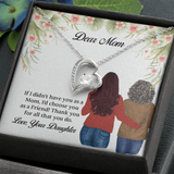 Dear Mom Forever Love Necklace, Mothers Day Necklace, Mom Birthday Gift From Daughter, Message Card Jewelry For Mom