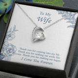 Forever Love Necklace for Wife, Necklace for Wife, Message Card Jewelry, Romantic Anniversary gift for Wife, Wife Birthday Gift