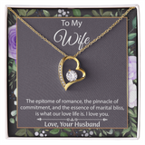 To My Wife Forever Love Necklace, Wife Sentimental Gift, Anniversary Gift For Wife, Wife Birthday Gift, Necklace For Wife