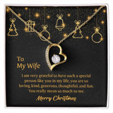To My Wife Forever Love Necklace with Message Card, Christmas gift for Wife, Gift for Wife, Gift from Husband