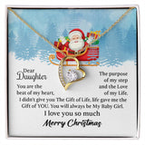 UNIDAZE Dear Daughter Forever Love Necklace, Gift For Daughter, Mother Daughter Gift, Daughter Christmas Gift ShineOn Fulfillment C30025TG C30025TR lx-C30025 PB23-WOOD PT-781 TNM-1 USER-188348