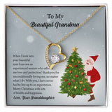 To My Beautiful Grandma Christmas Forever Love Necklace, Grandma Gift, Gift For Grandma from Granddaughter, Grandma Necklace, Grandma, New Grandma