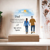 Personalized Dad & Daughter LED Light Acrylic Plaque, Father Daughter Fathers Day Gifts, Best Gift for Dad from Daughter, Dad and Daughter Sign Gifts