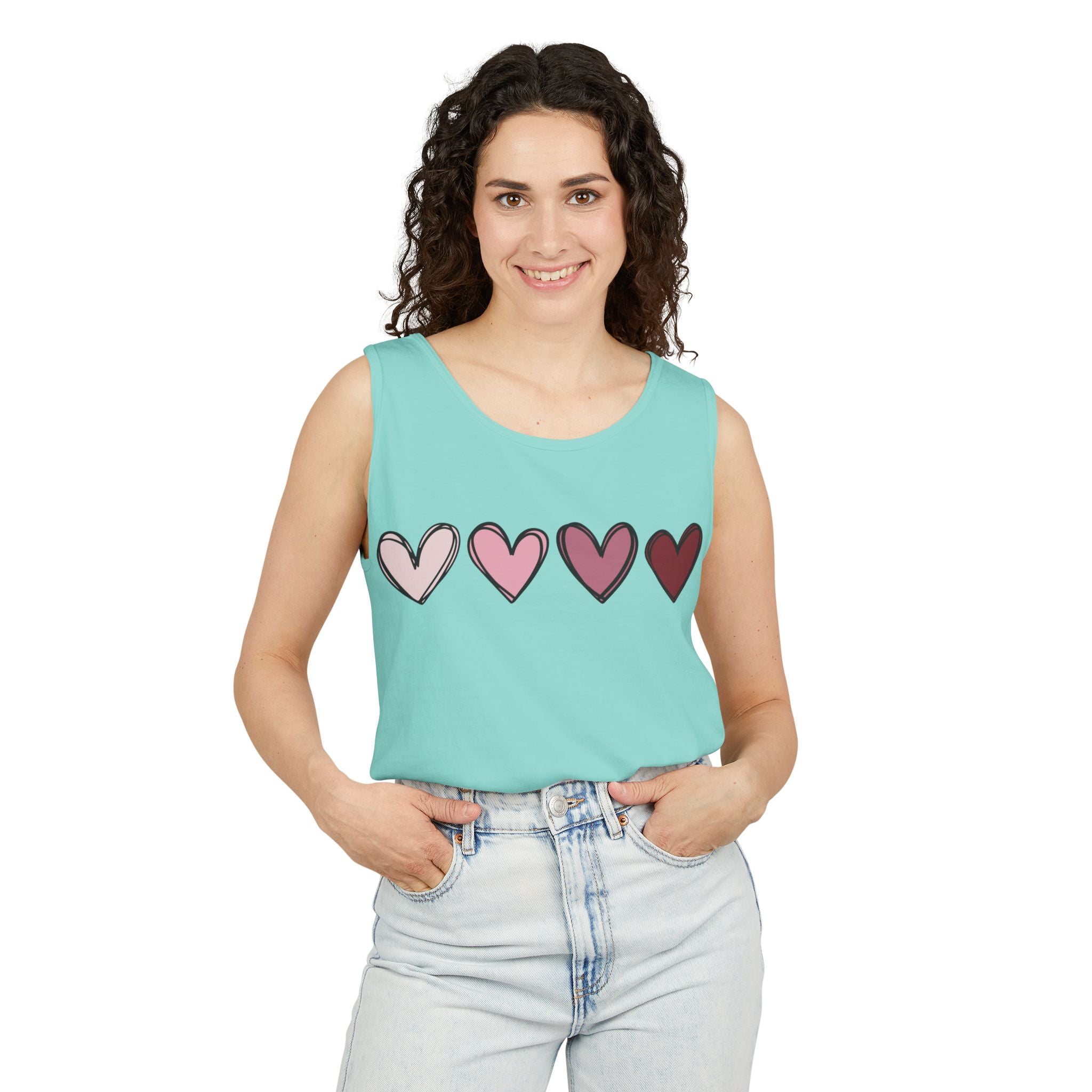 Valentine Double Heart Tank Top, Cute Valentine Shirt, Valentine Tank Top, Vintage Valentine Shirt, Love Heart Tee