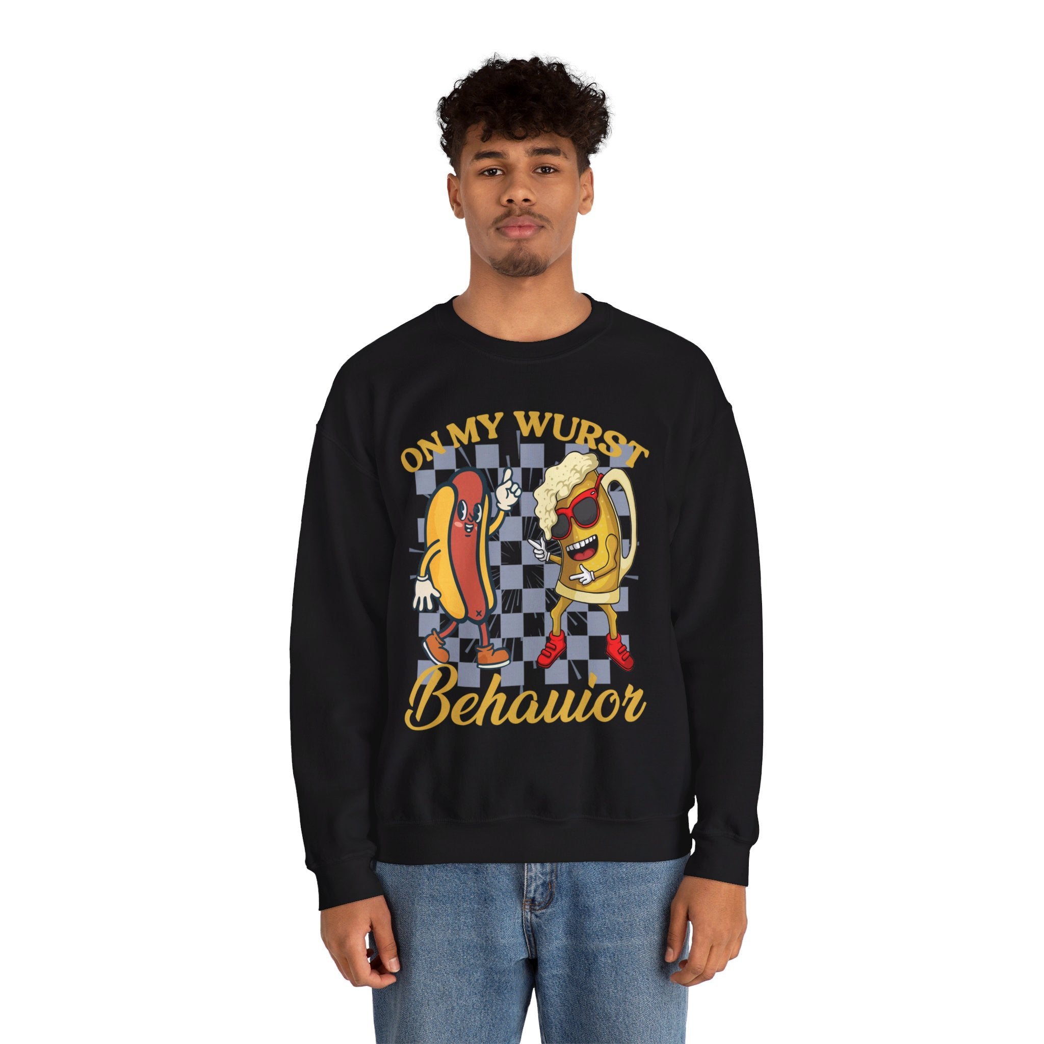 Funny Oktoberfest Sweatshirt, Wurst Behavior Schnitzel Faced Sweater, Group Drinking Shirts, Oktoberfest Shirts
