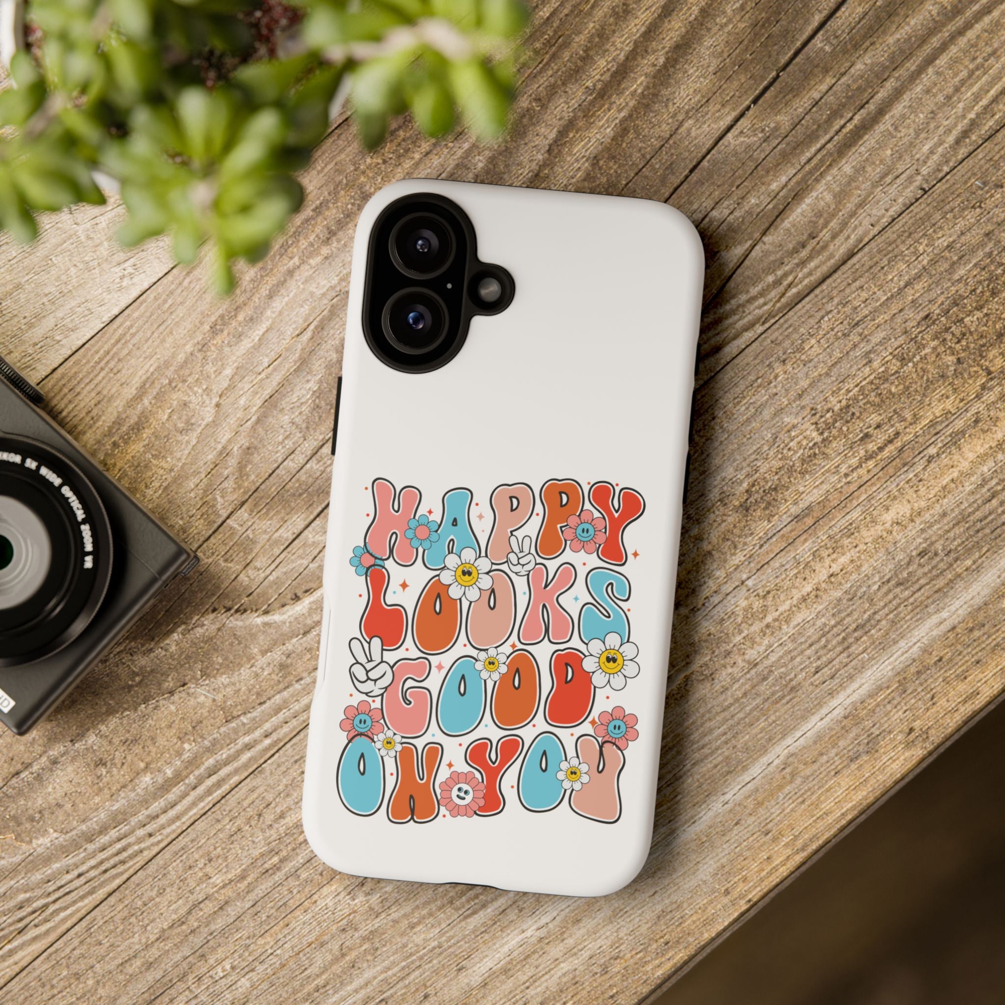 Happy Looks Good on You Phone Case, Mental Health Phone Case, Inspirational Phone Case, Therapist Gift, Depression Phone Case, iPhone, Google Pixel & Samsung Galaxy