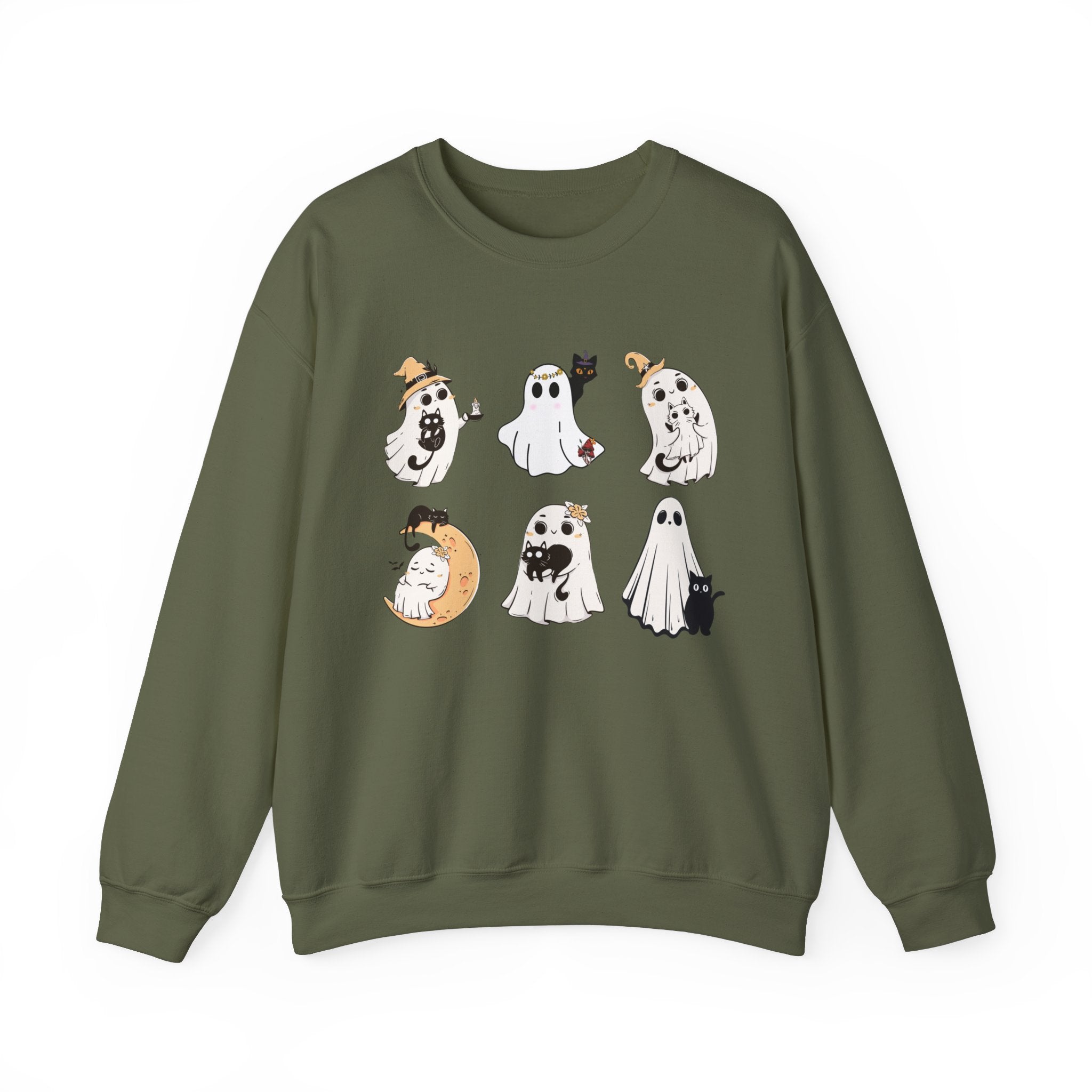 Ghost Cat Sweatshirt, Cat Halloween Shirt, Cat Ghost T-Shirt, Cat Lover Tshirt, Spooky Season Shirt, Halloween Sweater,Trendy Halloween Gift
