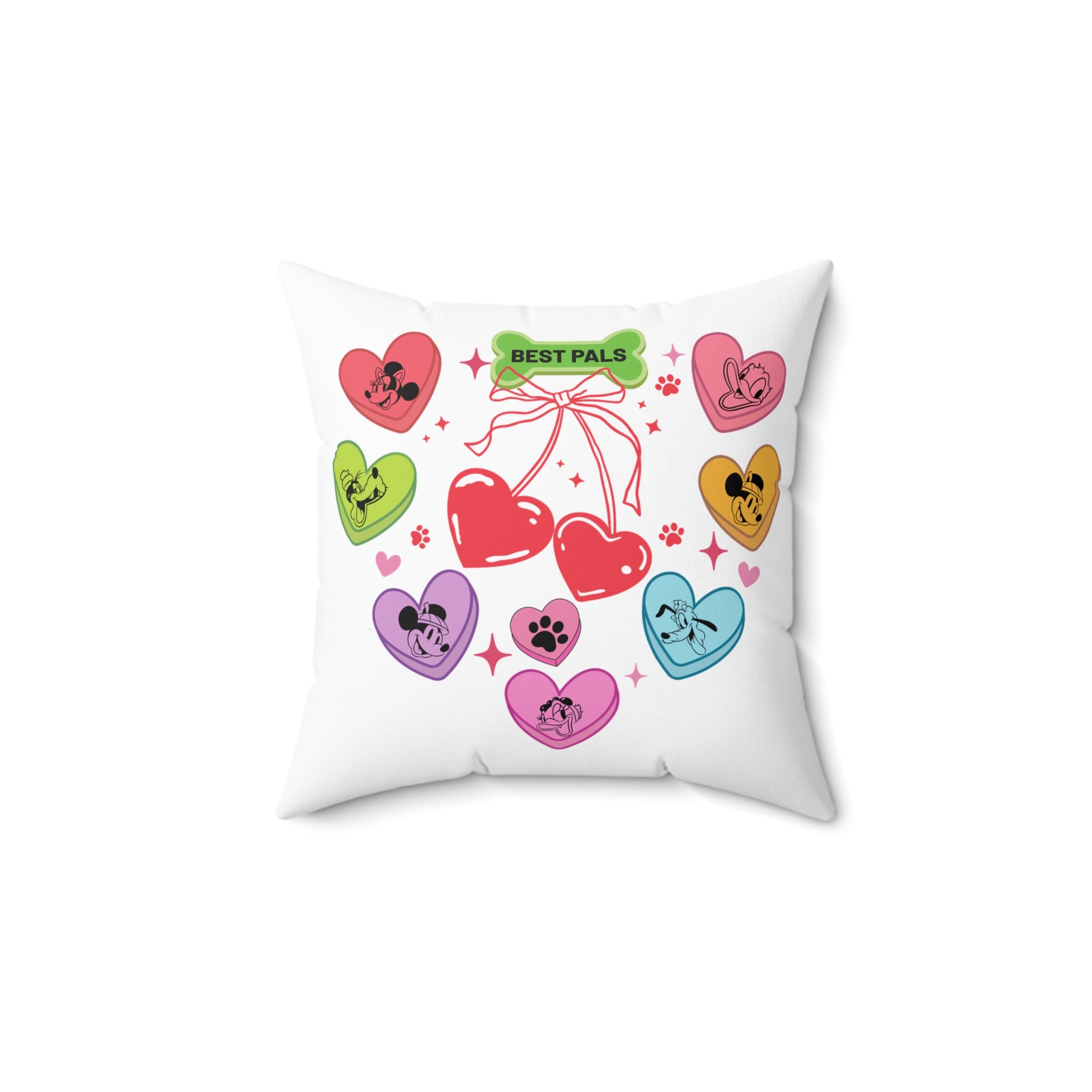 Disney Mickey And Friends Valentine Candy Hearts Pillow, Valentine Disney Characters Pillow, Disney Mickey Friends Pillow Covers, Valentine's Day Gift