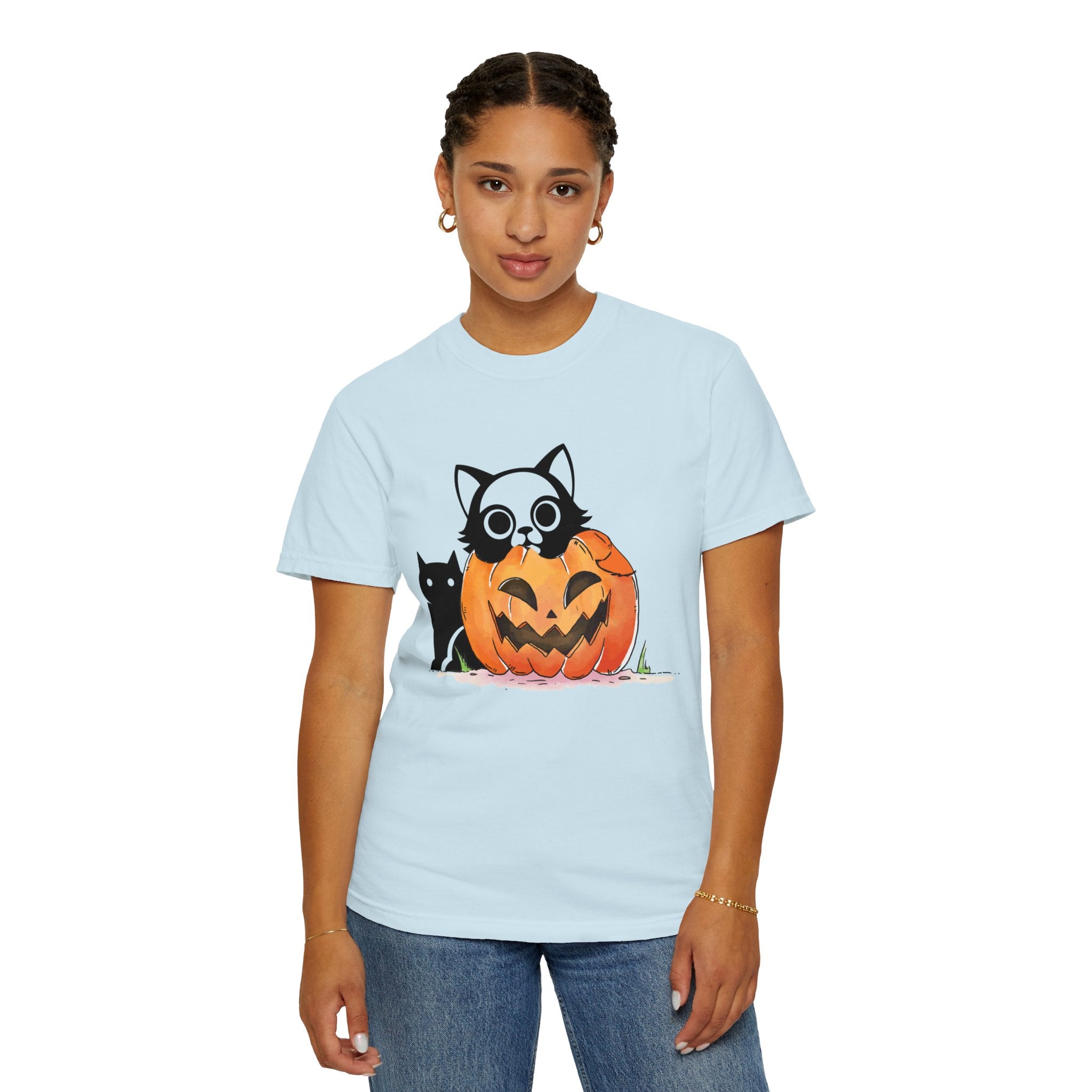 Vintage 90s Cat Halloween Shirt, Retro Halloween Shirt, Spooky Season Tee, Pumpkin Shirt, Halloween Shirt, Vintage Halloween Shirt