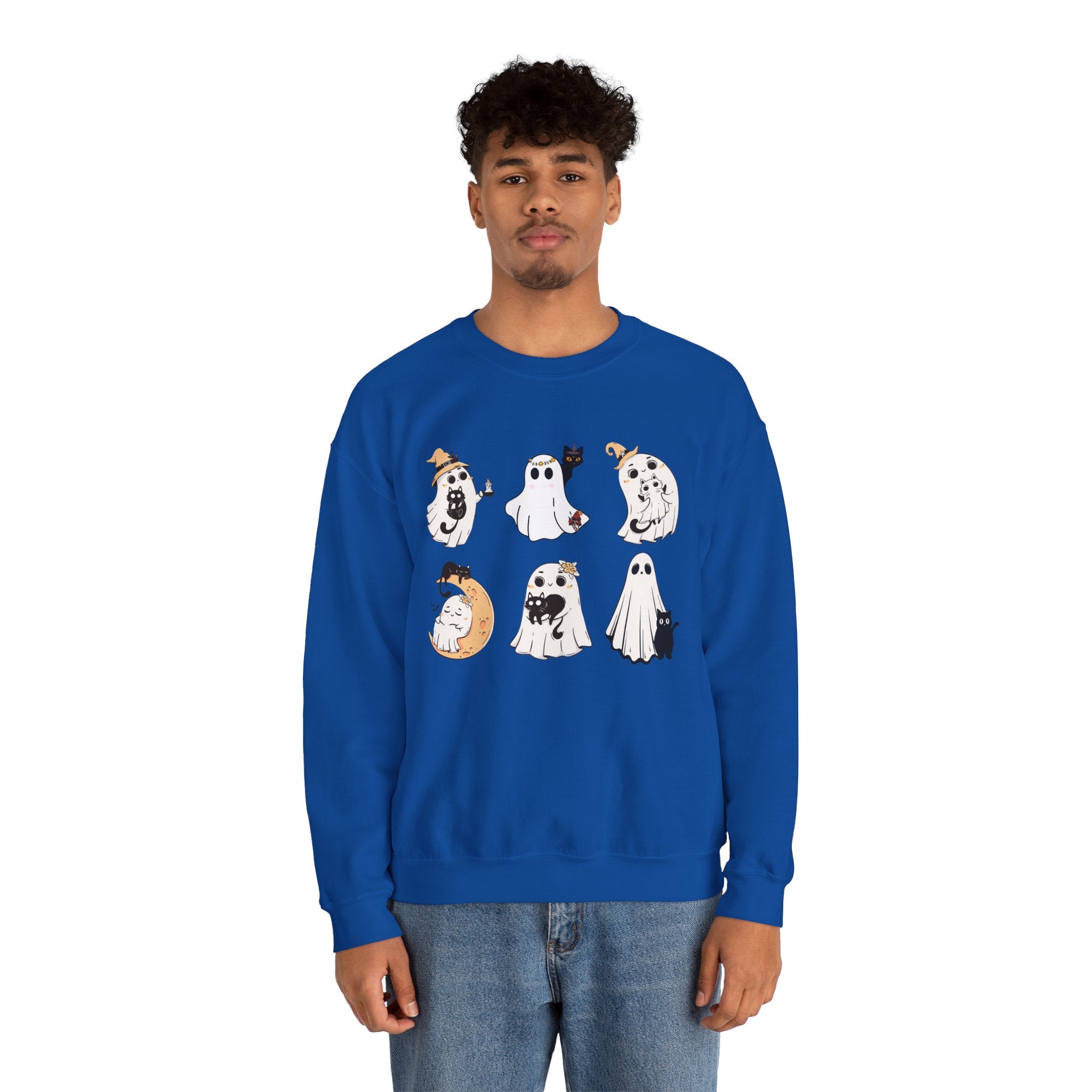 Ghost Cat Sweatshirt, Cat Halloween Shirt, Cat Ghost T-Shirt, Cat Lover Tshirt, Spooky Season Shirt, Halloween Sweater,Trendy Halloween Gift