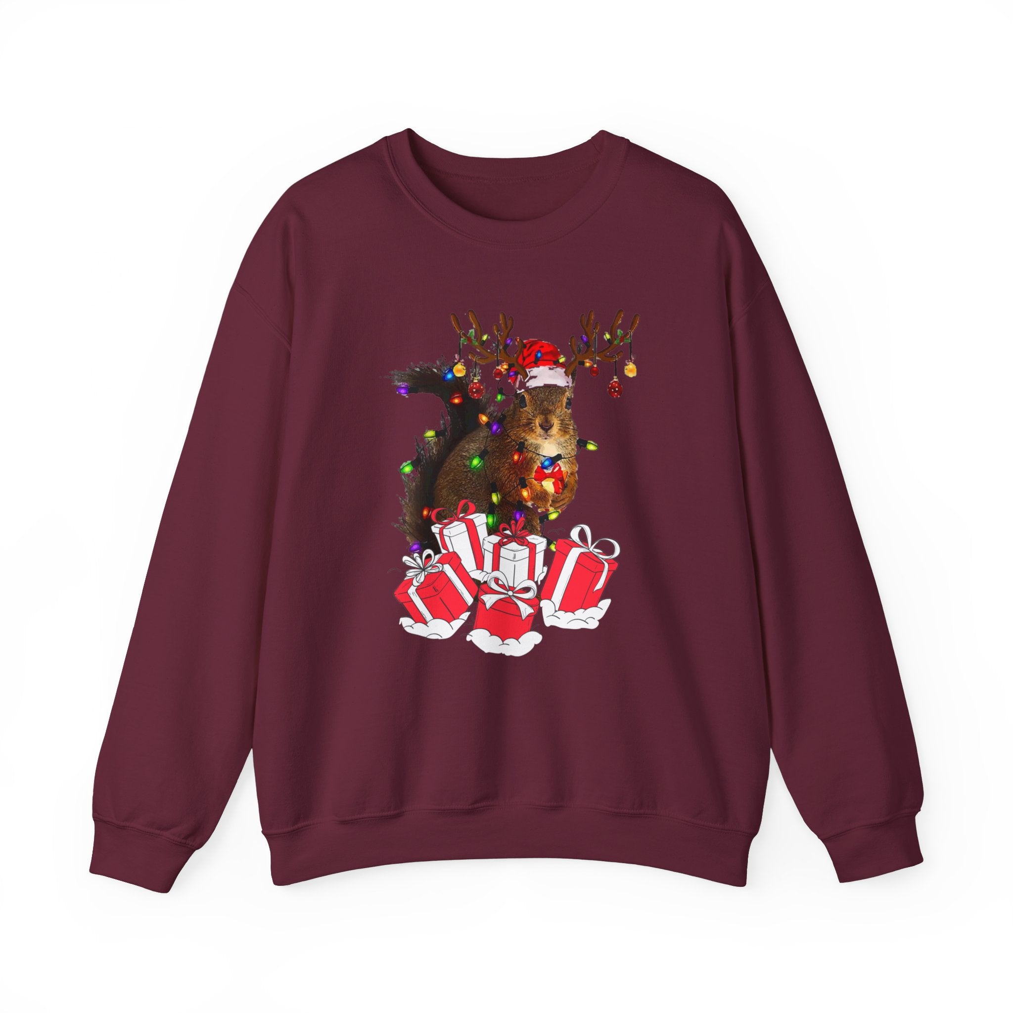 Christmas Squirrel Lights Sweatshirt, Christmas Sweatshirt, Funny Christmas Sweat, Christmas Gift Sweater, Holiday Crewneck