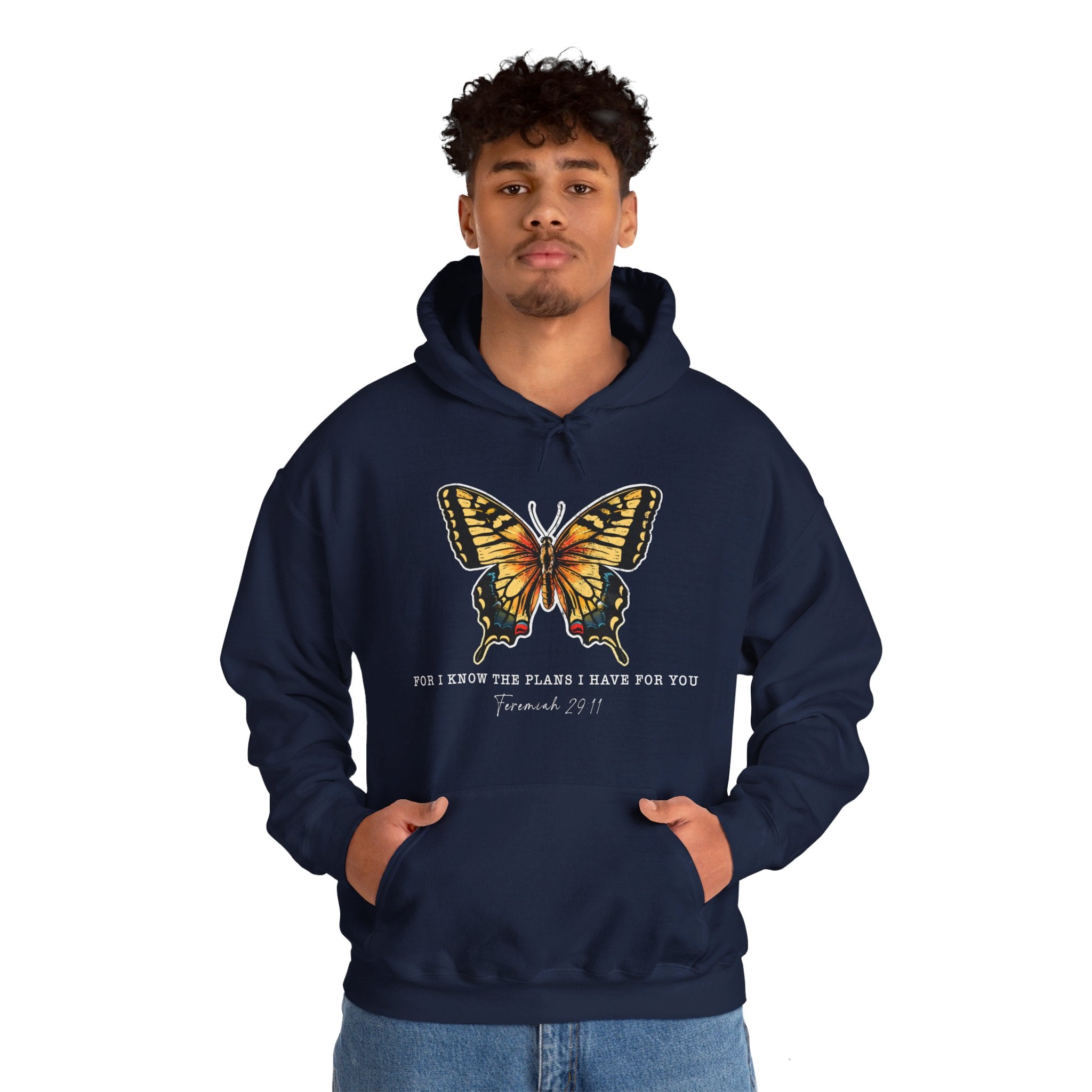 For I Know the Plans I Have For You, Butterfly Bible Verse Hoodie, Jeremiah 29:11, Religious Shirt, Fall Shirt, Butterfly Graphic