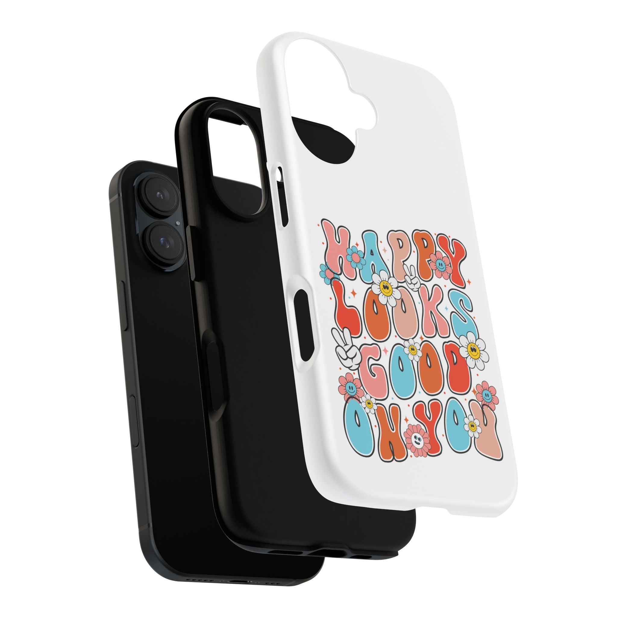 Happy Looks Good on You Phone Case, Mental Health Phone Case, Inspirational Phone Case, Therapist Gift, Depression Phone Case, iPhone, Google Pixel & Samsung Galaxy