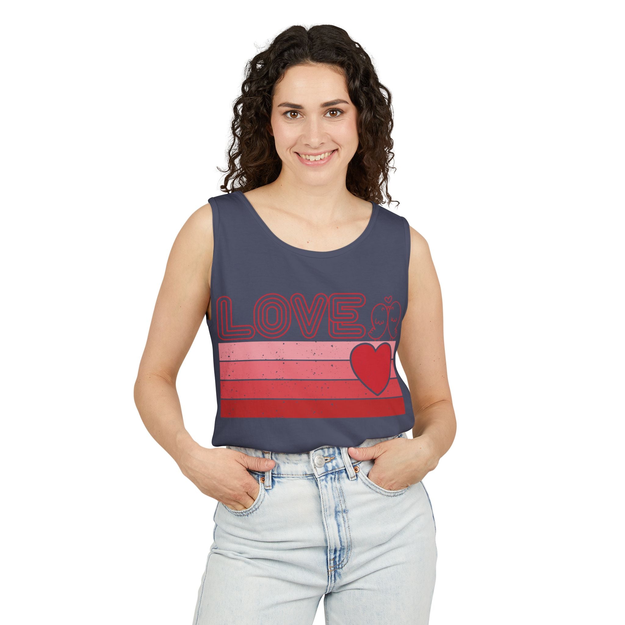 Retro Love Valentines Day Tank Top, Valentines Day Shirts For Woman, Heart Tank Top, Cute Valentine Shirt, Valentines Day Gift, Valentines Gift