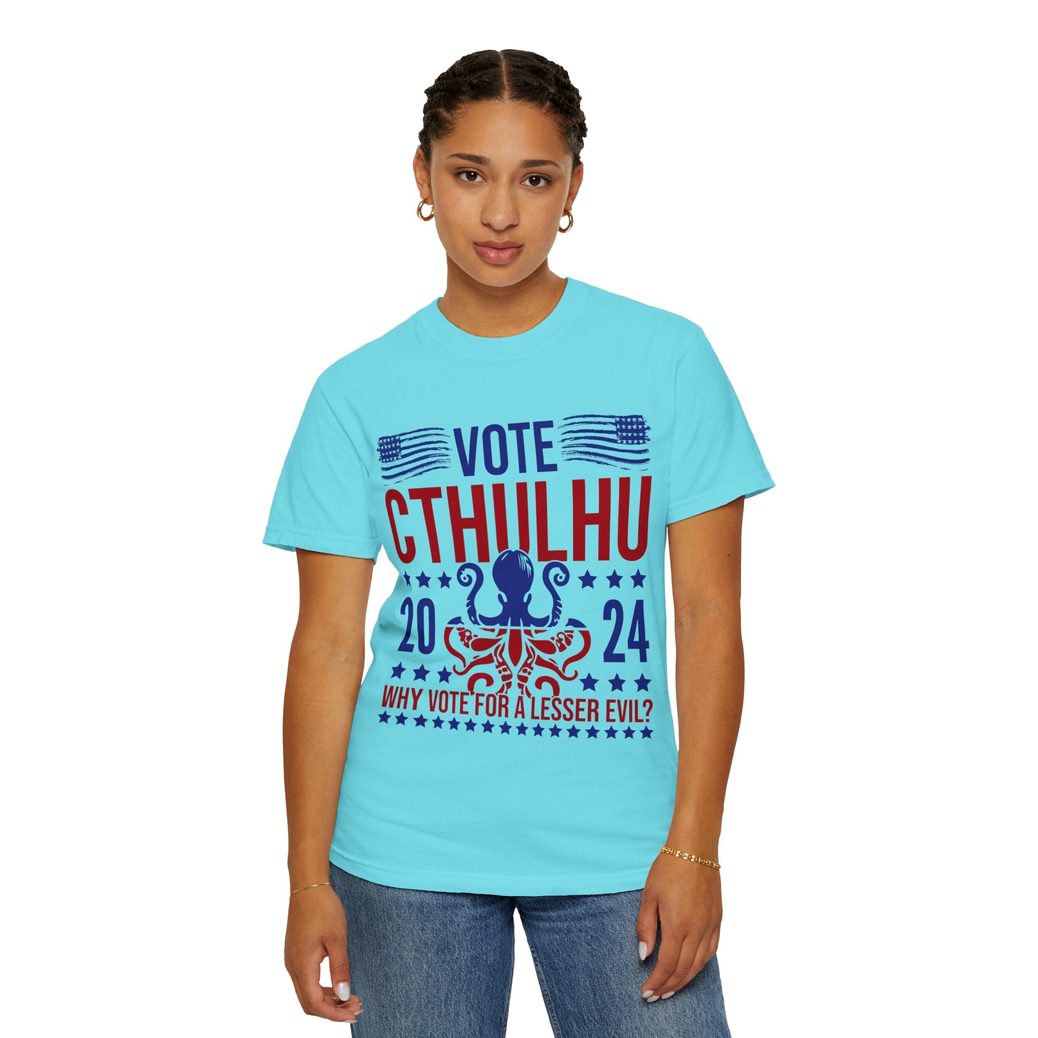 UNIDAZE Vote Cthulhu Shirt, Funny Political Satire Shirt, Funny 2024 Election Shirt, Greater Evil Shirt, Lovecraftian Gift, Horror Lovers Printify Cotton Crew neck cthulhu cthulhu gift cthulhu shirt DTG election funny 2024 election funny election shirt greater evil horror lover lovecraft lovecraftian gift Men's Clothing Oversized politcal satire T-shirts TikTok Unisex vote cthulhu shirt Women's Clothing