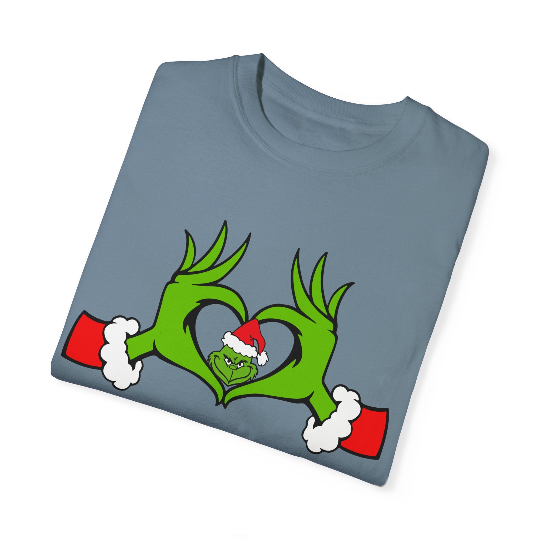 Grinch Heart Hands Graphic Tees, Grinch T-Shirt, Christmas Shirt, Xmas Clothing, Holiday T Shirts, Christmas Gifts, Christmas Party Shirt, Grinchmas T-shirt