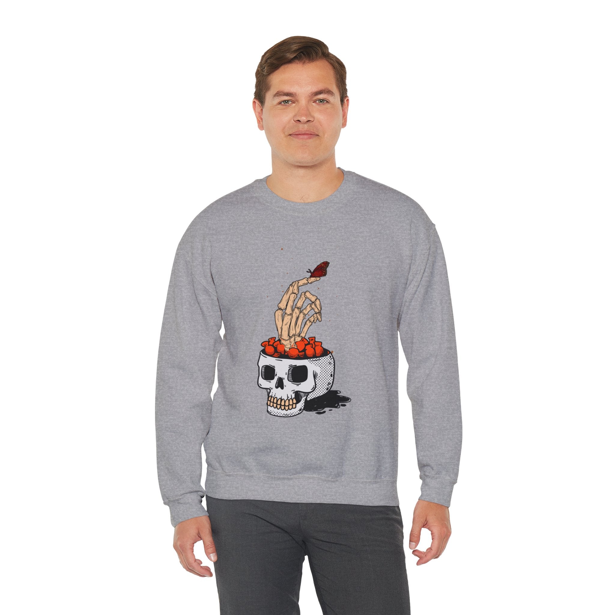 Skull skeleton hand halloween Sweatshirt, Skeleton Hand T-Shirt, Skeleton Shirt, Horror Gift, Skeleton Rock Tee, Rock and Roll Shirt