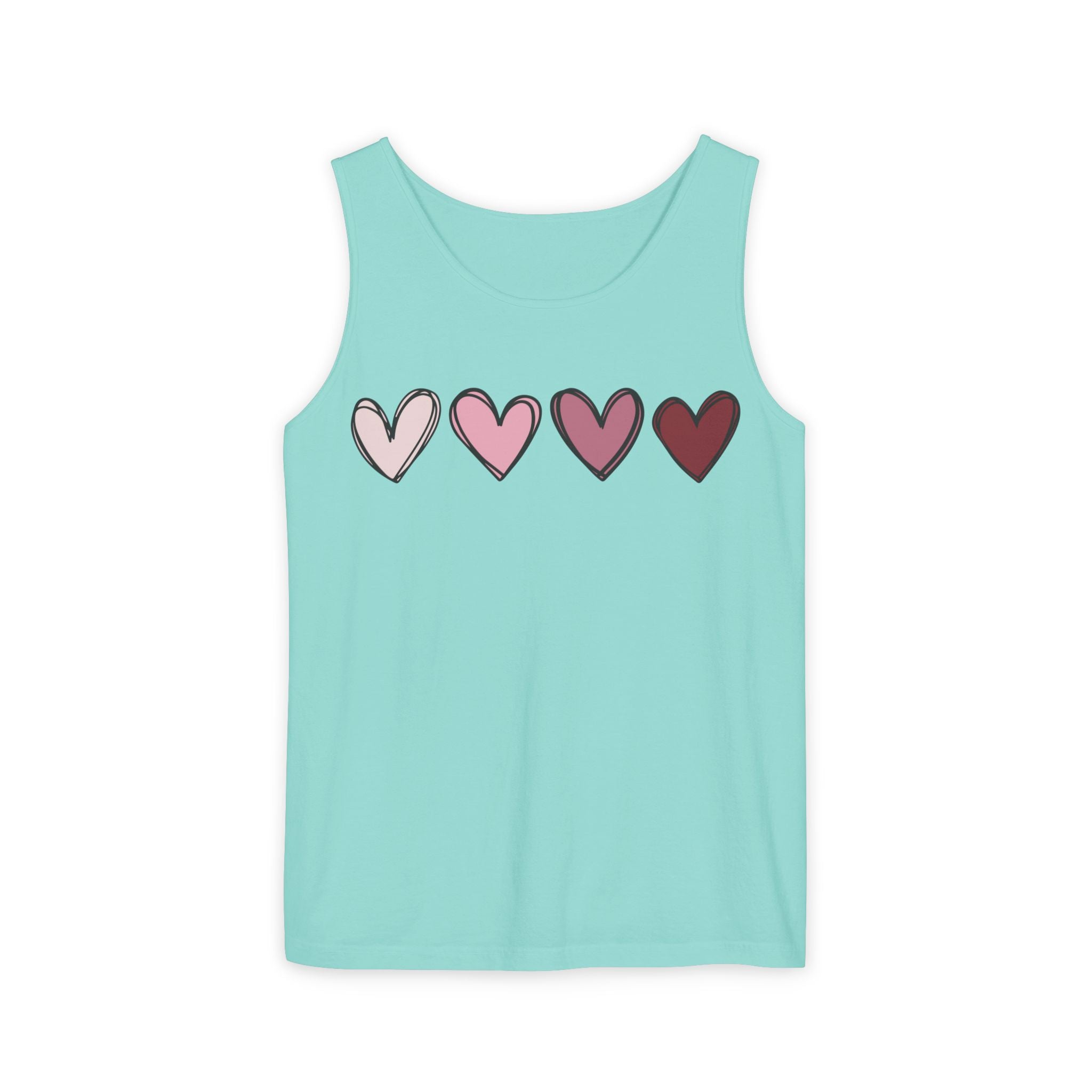 Valentine Double Heart Tank Top, Cute Valentine Shirt, Valentine Tank Top, Vintage Valentine Shirt, Love Heart Tee