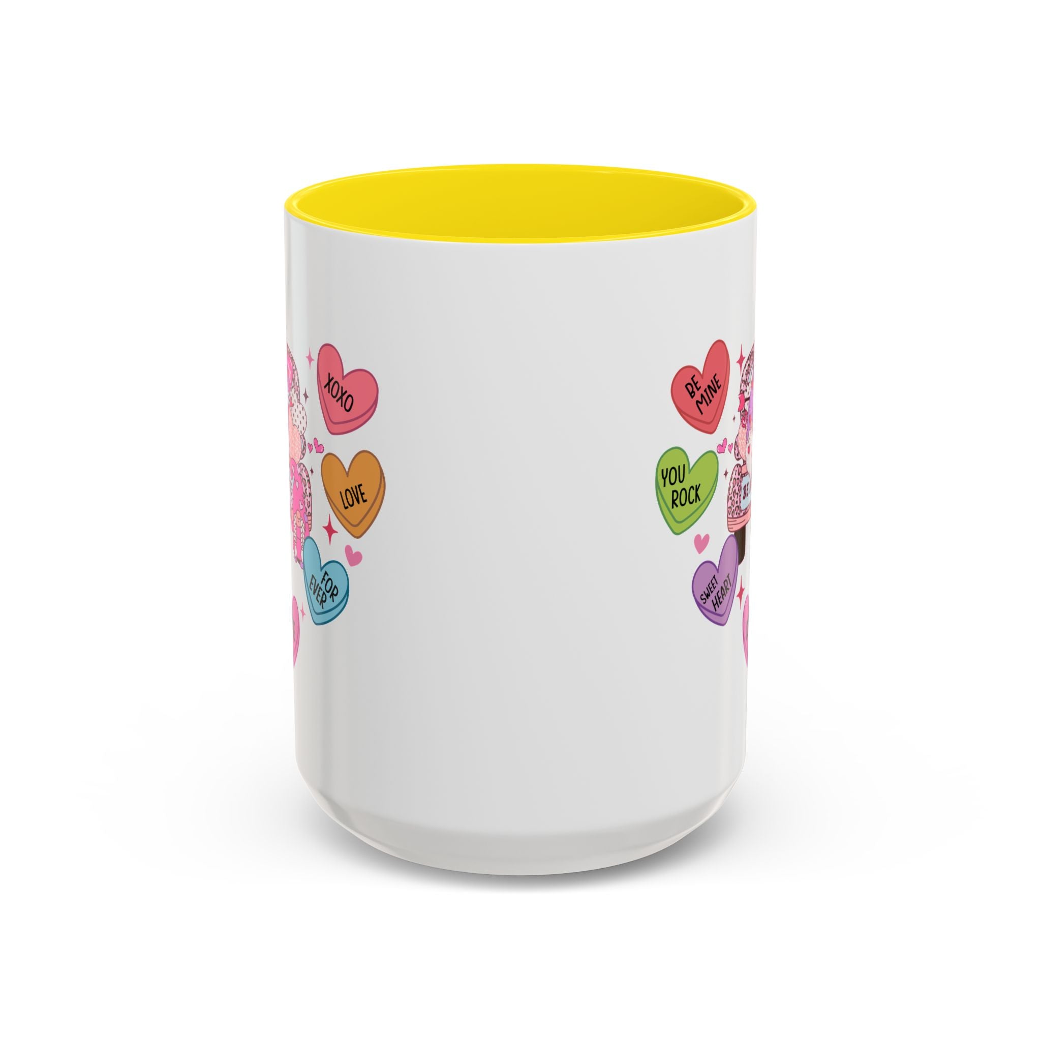 Candy Hearts Coffee Mug, Valentine's Conversation Hearts Mug, Valentines Day Coffee Mug, 15 oz 11 oz Mug, Pink Hearts Coffee Mug, Valentines Kitchen, Gift for Her