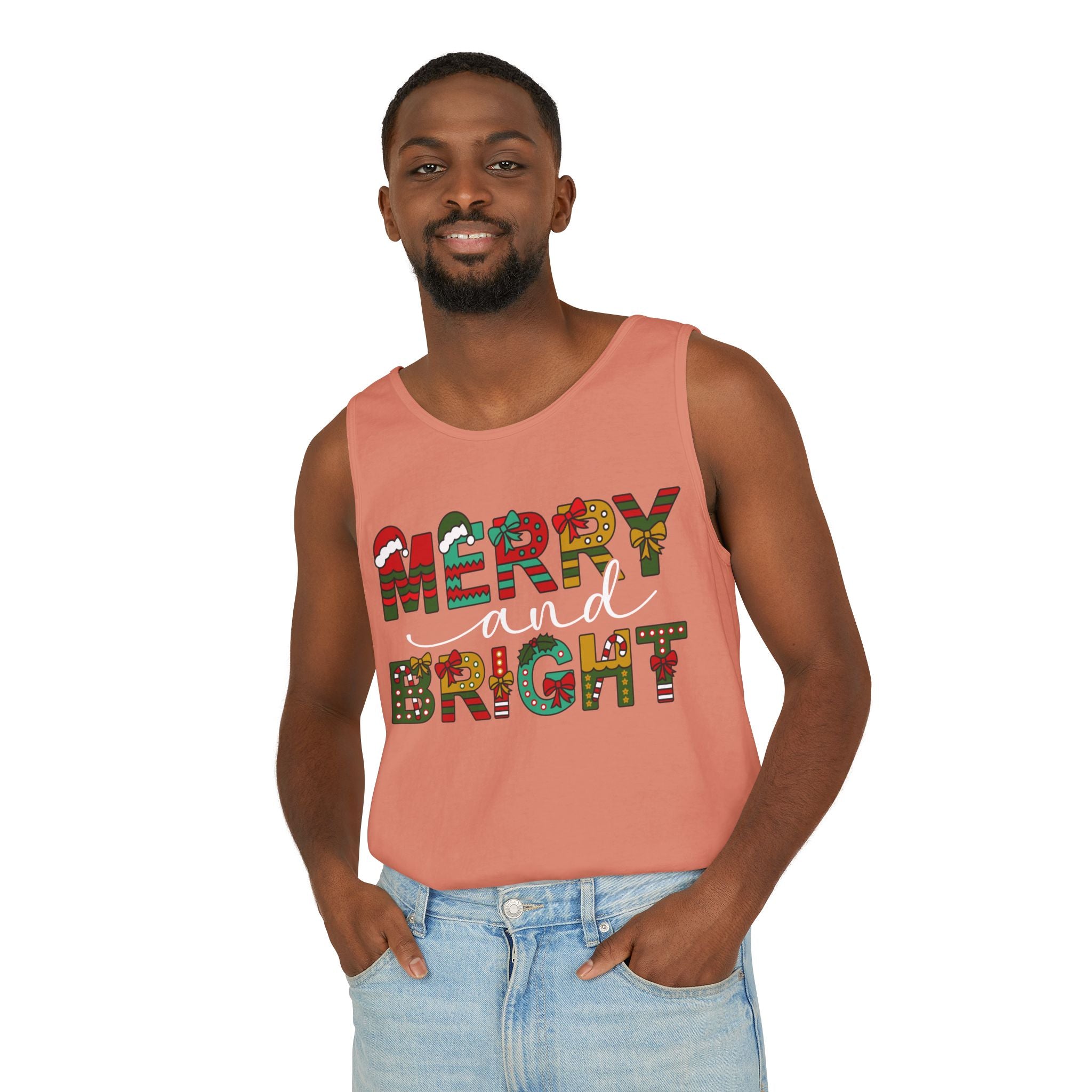 Merry and Bright Tank Top, Merry and Bright Christmas Tank Top, Holiday Shirt for Women, Unique Holiday Gift, Christmas Party Outfit, Xmas Shirts