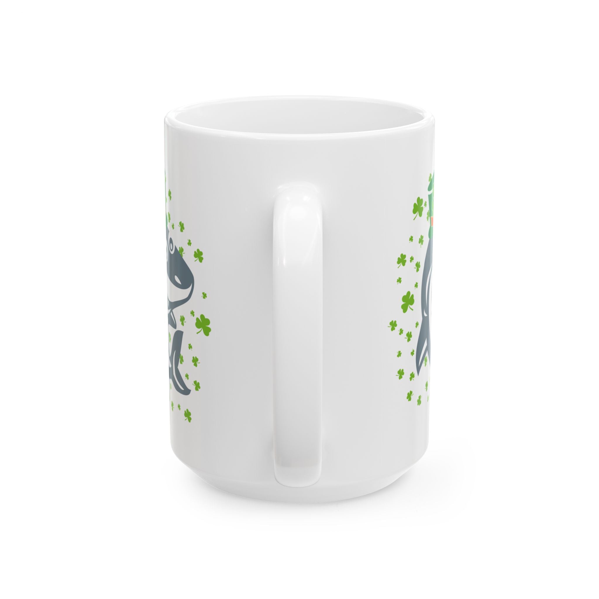 Shamrock Shark Funny St Patrick's Day Coffee Mug, Irish Shark Coffee Mug, St Paddy's Funny Mug For Her, Birthday Present For Him