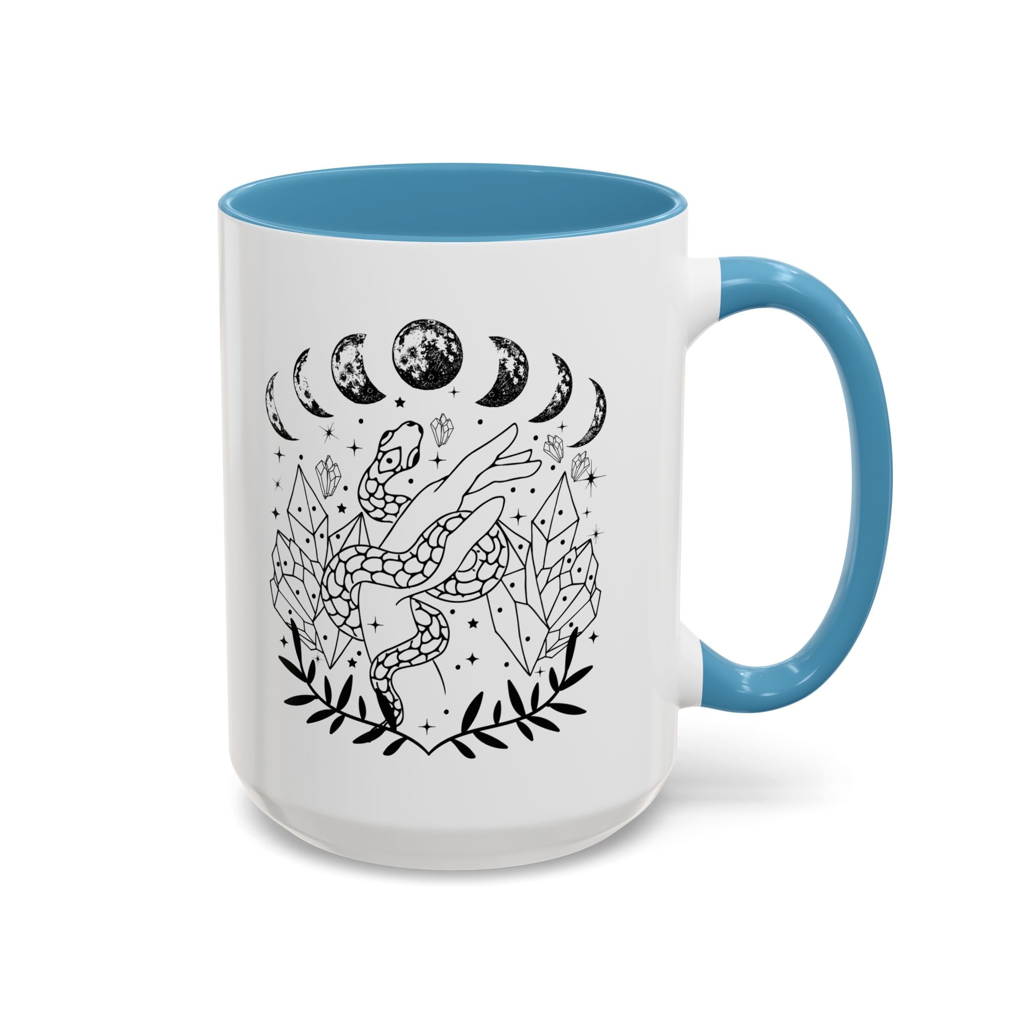 Celestial Snake Coffee Mug, Moon Phase Snake Mug, Coffee Mug, Unique Mystic Coffee Cup